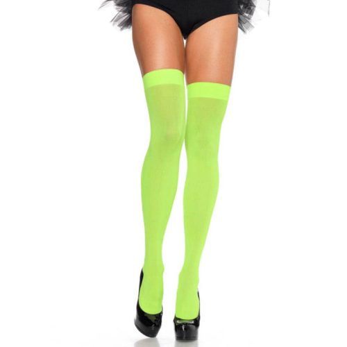 Leg Avenue Nylon Over The Knee - NEON GREEN - O/S - HOSIERY - Neon zöld szexi combfix