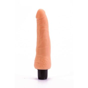   Lovetoy - Real Feel Cyberskin Vibrator #3 - vibrátoros motorral felszerelt, erezett felületű dildó