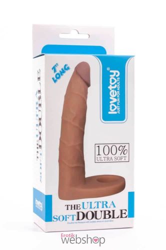Lovetoy 7" The Ultra Soft Double  3- Felcstolható, testszínű dildó