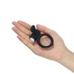 LoveToy Power Clit Cockring Black 1 - Fekete, vibrációs péniszgyűrú