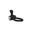 LoveToy Power Clit Cockring Black 1 - Fekete, vibrációs péniszgyűrú
