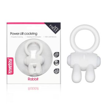  Lovetoy Power Clit Cockring White- Vibrátoros, csiklóizgatós, fehér gyűrű