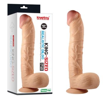  LoveToy - 12" Legendary King-sized Realistic Dildo - 31 cm, herés, letapasztható dildo