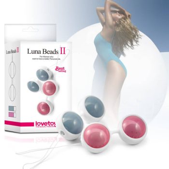   Lovetoy - Luna Beads II Pink -rózsaszín 2  azonos méretű golyóból álló gésa golyók 