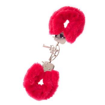   Lovetoy Metal Handcuff With Plush Red - Piros plüssel fedett bilincs