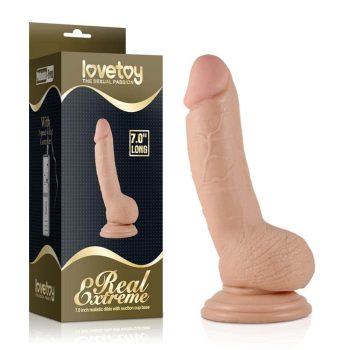   Lovetoy - 7" Real Extreme Dildo Flesh - testszövethez hasonló, bőrszerű tapintású dildó