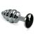 Lovetoy Rosebud Spiral  Plug Black-Spirális felületű, ezüst análdugó, fekete kővel, díszdobozban