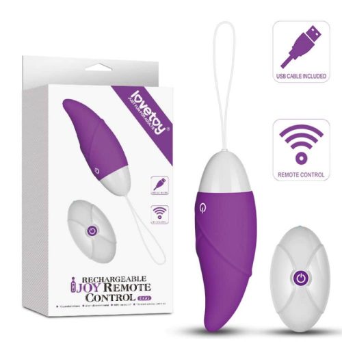 Lovetoy IJOY Wireless Remote Control Rechargeable Egg Purple- 10 funkciós, bordázott felületű, távirányítós vibrátor