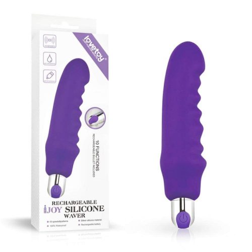 Lovetoy Rechargeable IJOY Silicone Waver Purple- Lila bordázott vibrátor