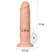 Lovetoy - 11'' Realistic Long Vibrating Dildo Flesh - Extra méretű, vibrációs dildó