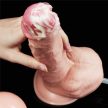 Lovetoy -11'' Squirt Extreme Dildo Flesh - Műspermával használható, letapasztható dildó 28 cm