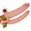 Lovetoy Add 1" Vibrating Double Penis Sleeve- Felcsatolható, kátágú, vibrátoros dildó 