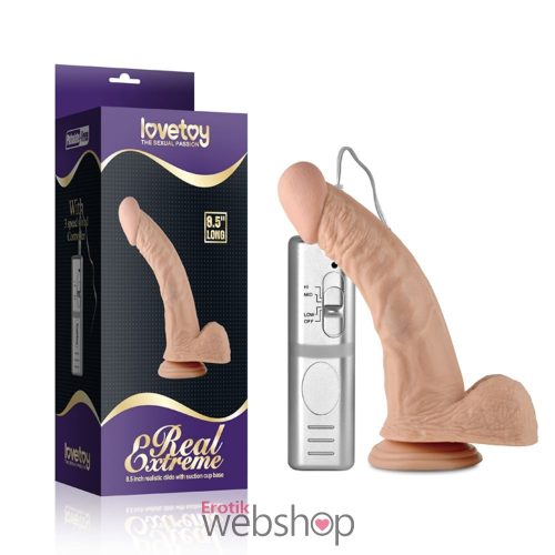 A Lovetoy élethű, távirányítós, letapasztható dildó 21 cm hosszú szexjátékszer.