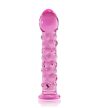 Lovetoy 7" Glass Romance Pink 1 - Rózsaszín, üveg, bütykös dildó
