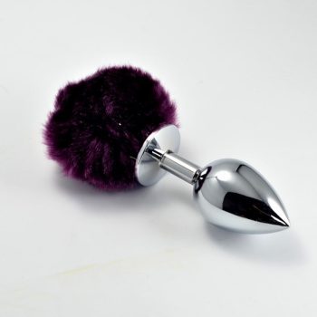   Lovetoy Pompon Metal Plug Small Purple -  Lila, fém análdugó - S méret
