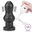Lovetoy 7" King Sized Vibrating Anal Rammer - Fekete, letapasztható, távirányítós, vibrátoros análdugó