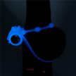 A Lovetoy Lumino Play Vibrating Penis Ring- Sötétben világító, vibrátoros péniszgyűrű kék színű.