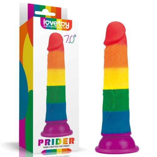 Lovetoy - 7'' Prider Dildo - Szivárványos, Pride dildó