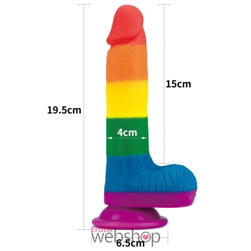 Lovetoy 7.5'' Prider Dildo- Szivárványos dildó 19,5cm