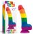 Lovetoy - 8'' Prider Dildo - Herés, vízálló, letapasztható, szivárványos dildó