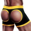 Horny Strapon Shorts M/L -uniszex boxer alsó, szilikonból készített O-gyűrűvel