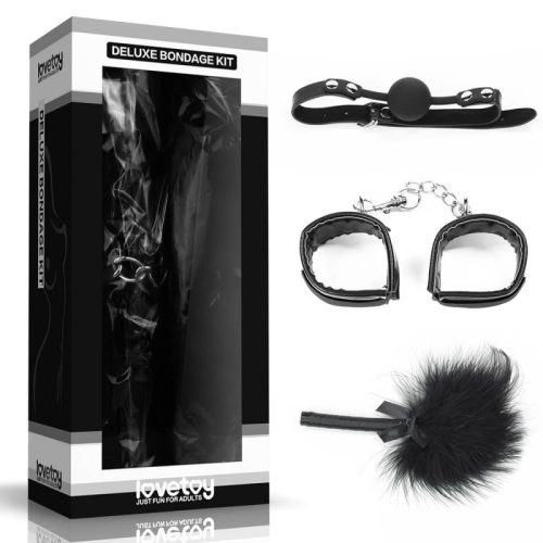 LoveToy Deluxe Bondage Kit Black III - BDSM 3 darabos szett