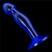  LoveToy - Flawless Clear Prostate Plug 6.5'' Blue - Kék, tapadókorongos, ergonómiailag kialakított análdugó