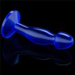  LoveToy - Flawless Clear Prostate Plug 6.5'' Blue - Kék, tapadókorongos, ergonómiailag kialakított análdugó