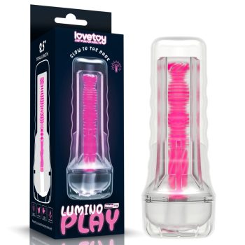   8.5'' Lumino Play Masturbator - Pink Glow - bőrszerű tapintású, sötétben rózsaszínben világító maszturbátor