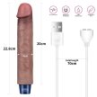 LoveToy - 9" REAL SOFTEE Rechargeable Silicone Vibrating Dildo - platinum szilikonból készült, 10 rezgési funkcióval 