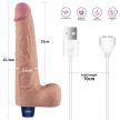 10" REAL SOFTEE Rechargeable Vibrating Dildo – újratölthető realisztikus TPE vibrátor 25,3 cm
