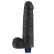 9" REAL SOFTEE Rechargeable Vibrating Dildo Black – realisztikus újratölthető vibrátor 10 rezgésmóddal