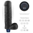 9" REAL SOFTEE Rechargeable Vibrating Dildo Black – realisztikus újratölthető vibrátor 10 rezgésmóddal