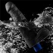 9" REAL SOFTEE Rechargeable Vibrating Dildo Black – realisztikus újratölthető vibrátor 10 rezgésmóddal