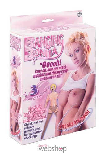 NMC Banging Bonita PVC Screening Doll- Szőke, felfújható, guminő