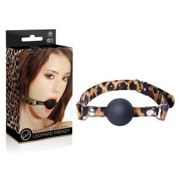   NMC LEOPARD FRENZY SILICONE GAG BALL - Leopárd mitájú szájpecek