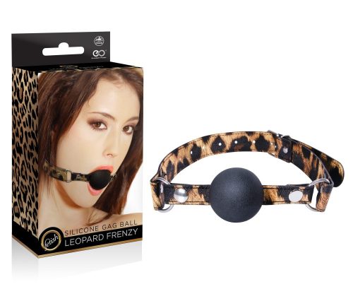 NMC LEOPARD FRENZY SILICONE GAG BALL - Leopárd mitájú szájpecek