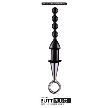   NMC 6.5" SILICONE BUTT PLUG -  4 gömbből álló záróizom tágító, lazító eszköz, biztonságos fogóval