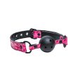 NS Toys - Sinful Ball Gag Pink - Rózsaszín, fekete szájpecek 