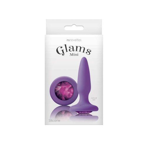 NS Toys Glams Mini Purple Gem Plug- Selymes textúrájú, Lila, Szilikon Análdugó
