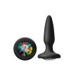 NStoys Glams Mini Rainbow Gem - Fekete, szilikon análdugó, kővel