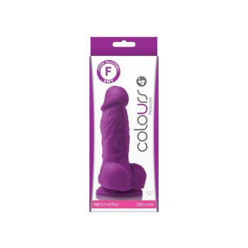   Colours Pleasures 4 Inch Dildo Purple – 14 cm-es szilikon dildó tapadókoronggal, lila