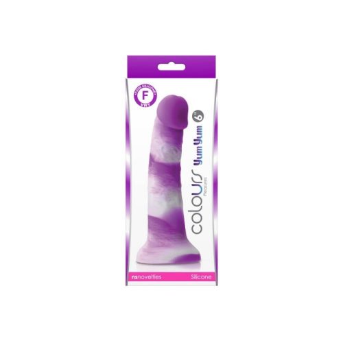 NStoys Colours - Pleasures - Yum Yum 6" Dildo - Purple - Lila fehér dildó