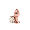 NStoys Rear Assets - Rose - Small - White - Anál dugó, fehér rózsával, S
