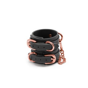   Ns Toys - Bondage Couture - Wrist Cuffs - Black - Fekete, műbőr bilincs