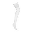 Obsessive - 810-STO-2 stockings white L/XL - csipkés, fehér combfix