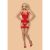 Obsessive - 838-COR-3 corset & thong red -  Szexi piros fűző és tanga S/M