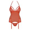 Obsessive - 838-COR-3 corset & thong red -  Szexi piros fűző és tanga S/M
