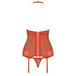 Obsessive - 838-COR-3 corset & thong red -  Szexi piros fűző és tanga S/M
