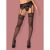 Obsessive Shibu stockings black L/XL - Csipkés, fekete combfix L/XL